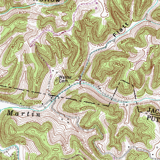 Topographic Map of Hatfield Hollow, TN