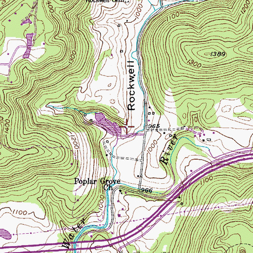 Topographic Map of Hidden Hollow, TN