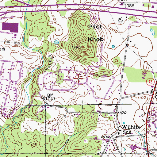 Topographic Map of Hillsdale, TN