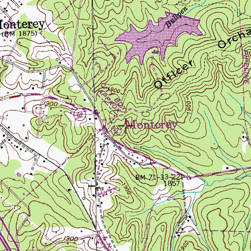 Topographic Map of Honeycutt Estates, TN