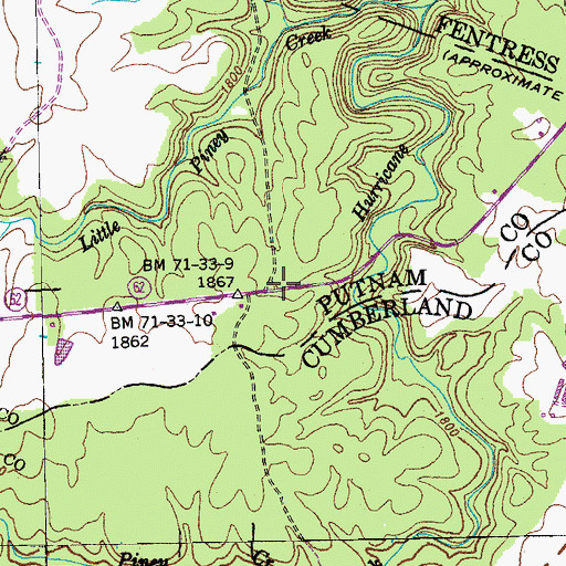 Topographic Map of Hudsonburg (historical), TN