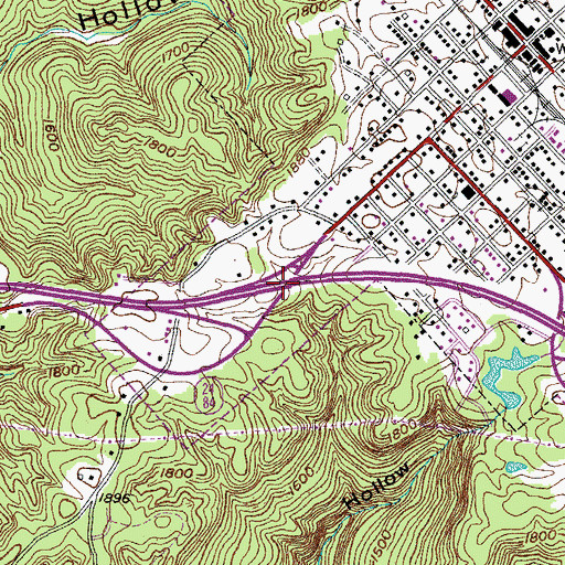 Topographic Map of Interchange 300, TN