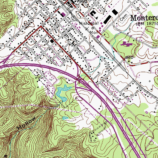Topographic Map of Interchange 301, TN