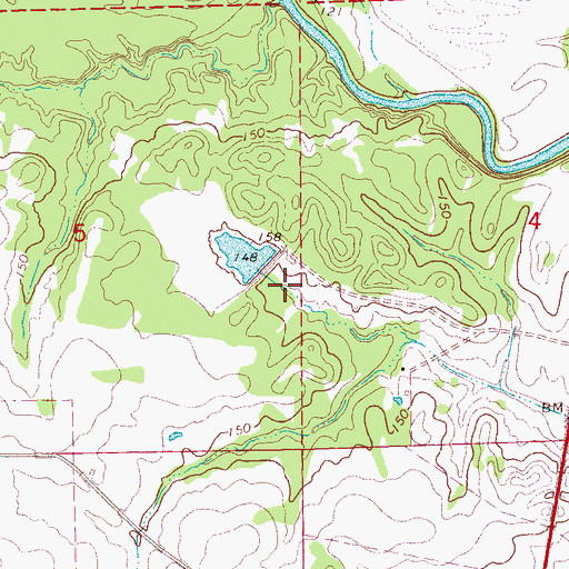 Topographic Map of Sumter Farm and Stock Company Dam, AL