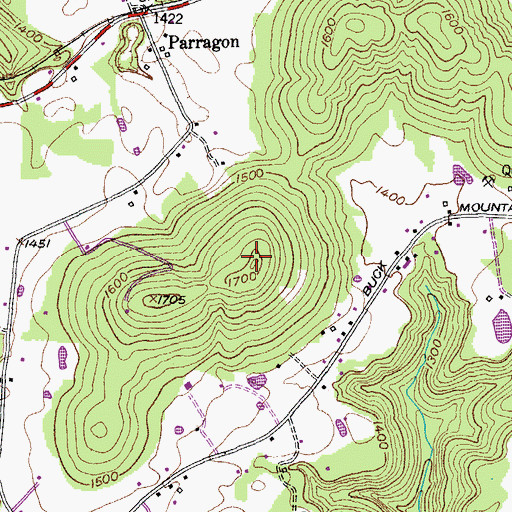 Topographic Map of Jones Mountain, TN