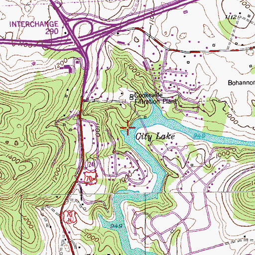 Topographic Map of Lake Valley, TN