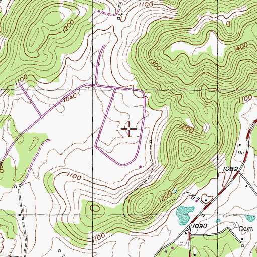 Topographic Map of Maddux Farm, TN