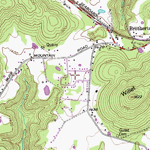 Topographic Map of Mountain Meadows, TN