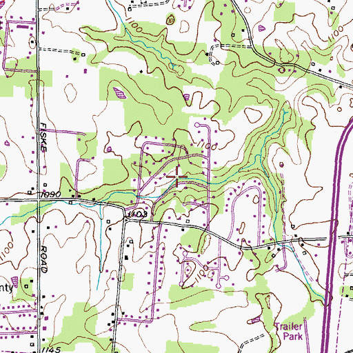 Topographic Map of Oak Park Estates, TN