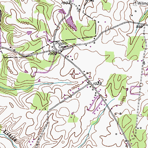 Topographic Map of Oakdale, TN