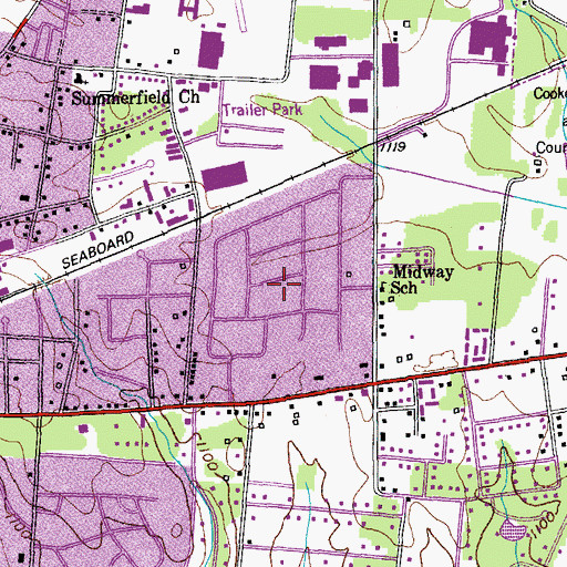 Topographic Map of Park Village, TN