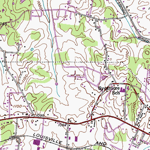 Topographic Map of Petite Subdivision, TN