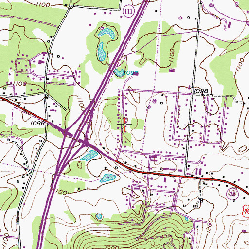 Topographic Map of Poinsettia Subdivision, TN