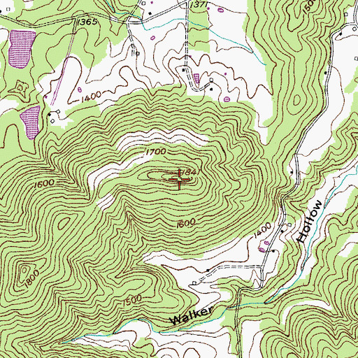 Topographic Map of Potato Hill Mountain, TN