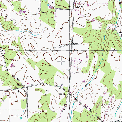 Topographic Map of Rachel Estates, TN