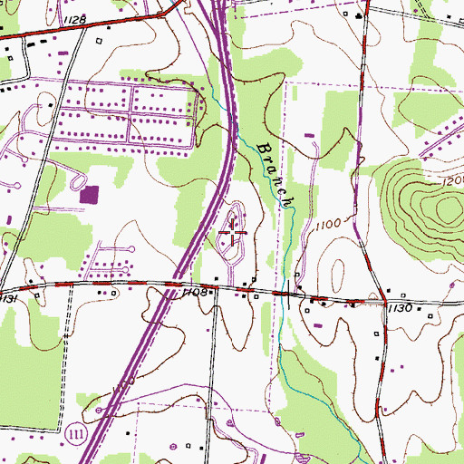 Topographic Map of Ridgecrest, TN