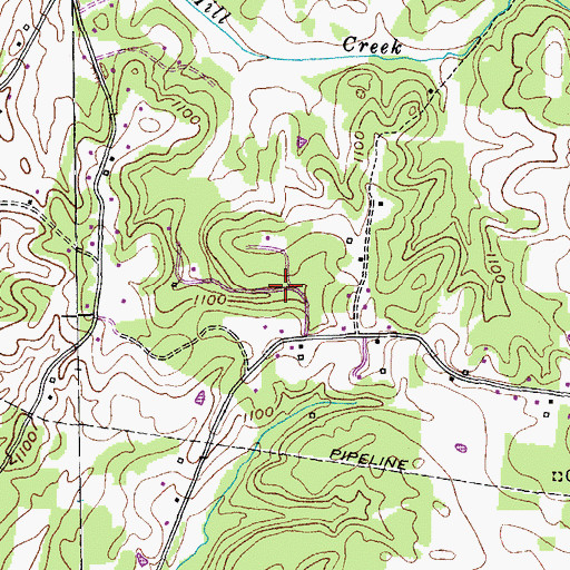 Topographic Map of Ridgewood Estates, TN