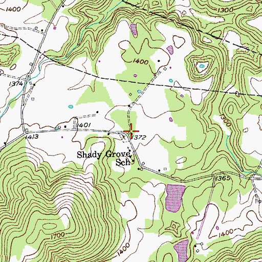 Topographic Map of Shady Grove, TN