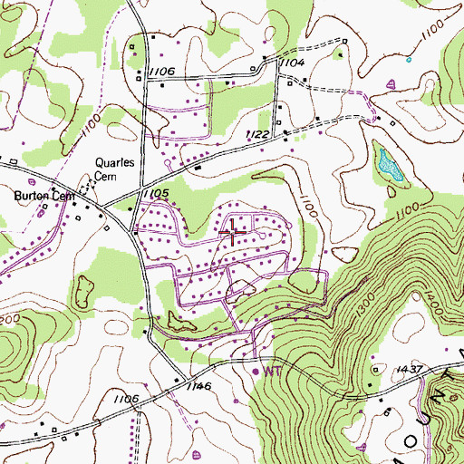 Topographic Map of Shennon Village, TN