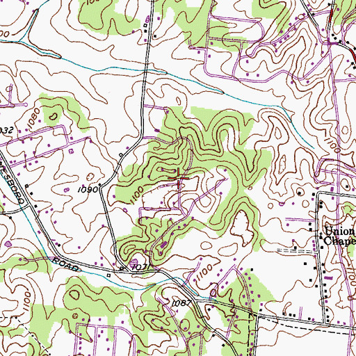 Topographic Map of Sherwood Estates, TN