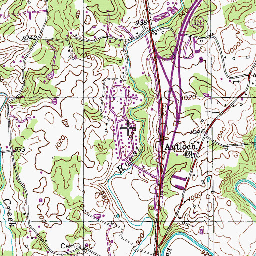 Topographic Map of South Creek, TN