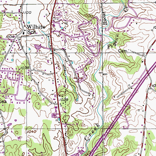 Topographic Map of Southtown Village, TN