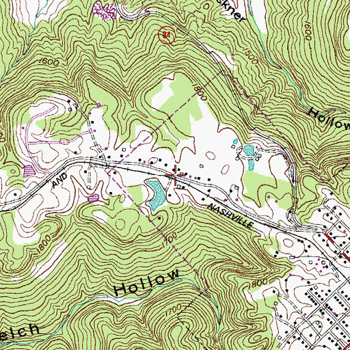Topographic Map of Standingstone, TN
