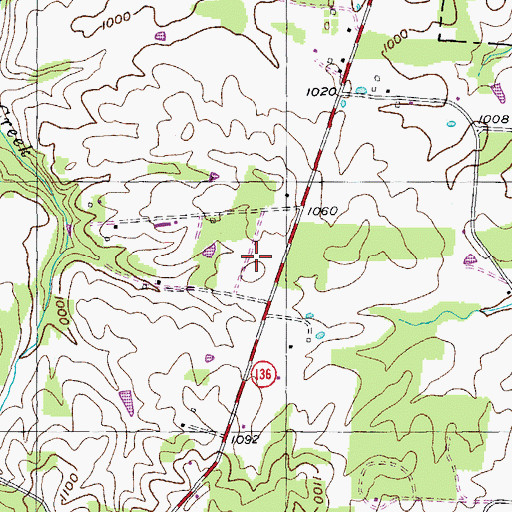 Topographic Map of Stockton Estates, TN