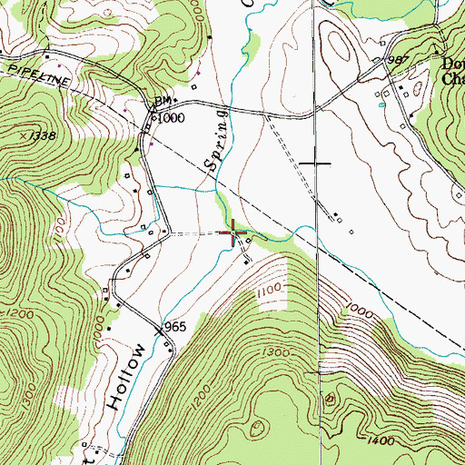 Topographic Map of Talent Branch, TN