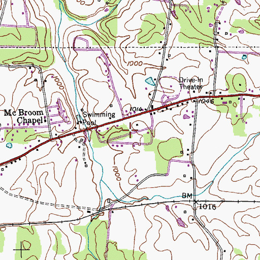 Topographic Map of Tara Estates, TN