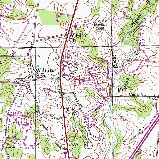 Topographic Map of Town and Country Estates, TN
