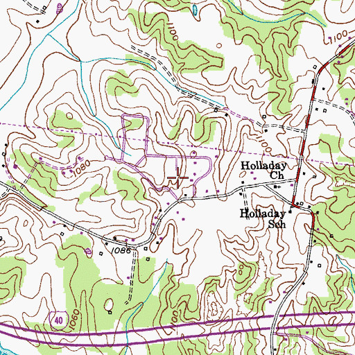 Topographic Map of Wildwood, TN