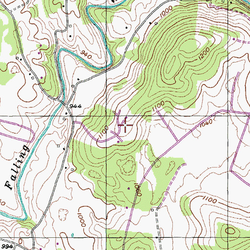 Topographic Map of Woodland Estates, TN