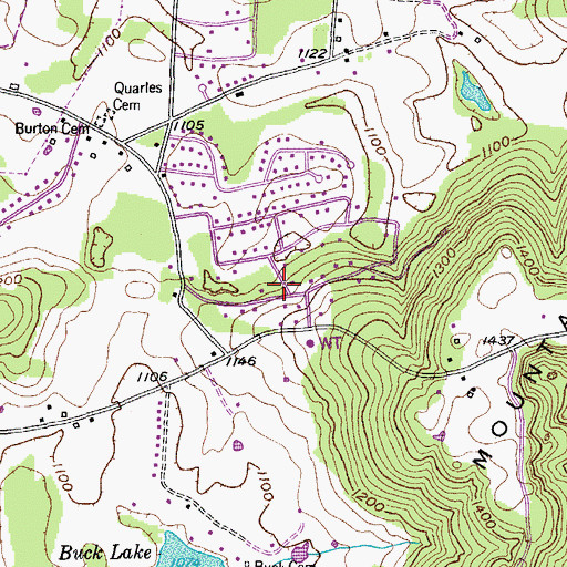 Topographic Map of Shenandoah Estates, TN