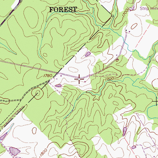 Topographic Map of Hart (historical), TN