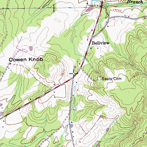 Topographic Map of Seals (historical), TN
