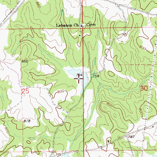 Topographic Map of Robinson Dam, AL