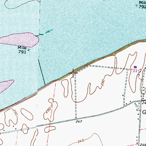 Topographic Map of Ashport Keyes Point Revetment, TN