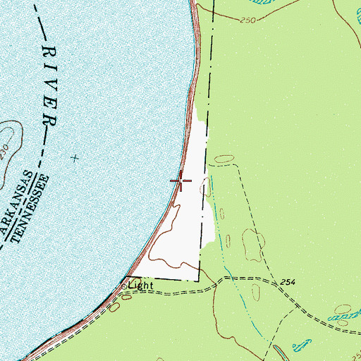 Topographic Map of Bend of Island Number Twentyfive Revetment, TN
