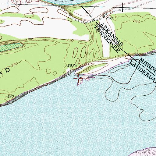 Topographic Map of Kate Aubrey Dikes, TN