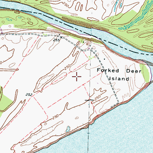 Topographic Map of Island Number Twentysix, TN