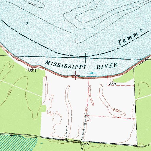 Topographic Map of Obion-Tamm Revetment, TN