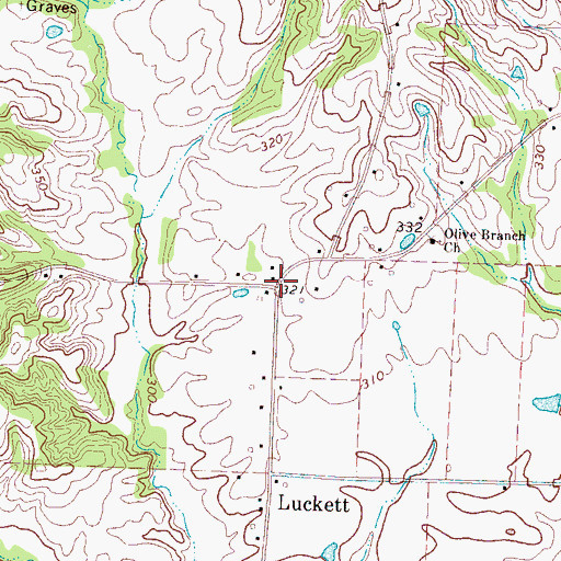 Topographic Map of Olive Branch, TN