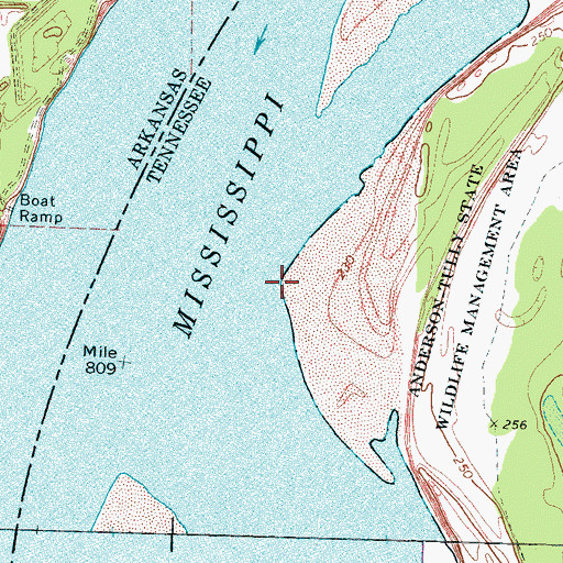Topographic Map of Ruckers Point, TN