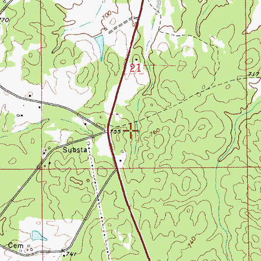 Topographic Map of Brooks Farm Pond Dam, AL