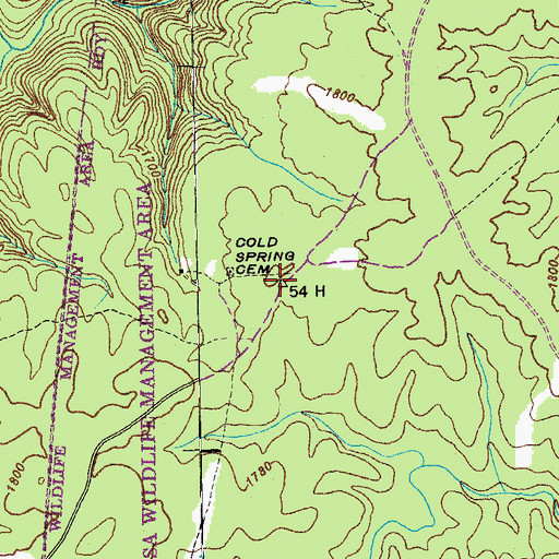 Topographic Map of Cold Springs (historical), TN