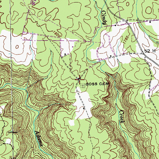 Topographic Map of Mill Creek (historical), TN