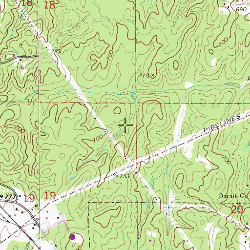Topographic Map of Nolen Lake, AL