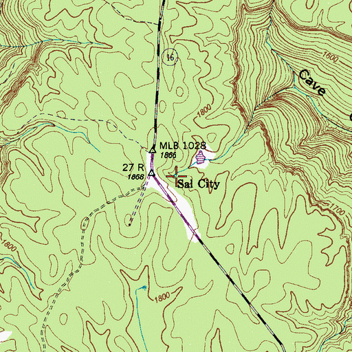 Topographic Map of Sal City Spring, TN