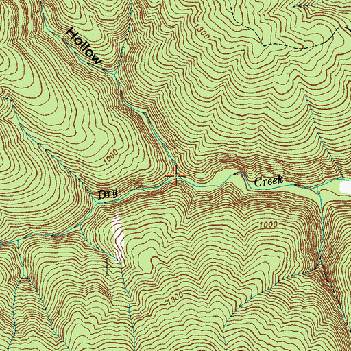 Topographic Map of Clark Branch Creek, TN